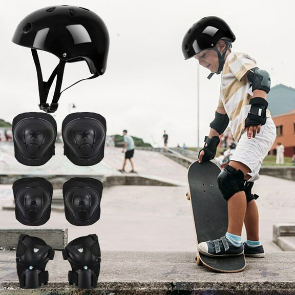 7 Piece Kids Helmet Knee Elbow Pad Set Protective Gear for Cycling Skating Biking Outdoor Sports Adjustable Safety Pads for Children Boys Girls Roller Skate Scooter Bike