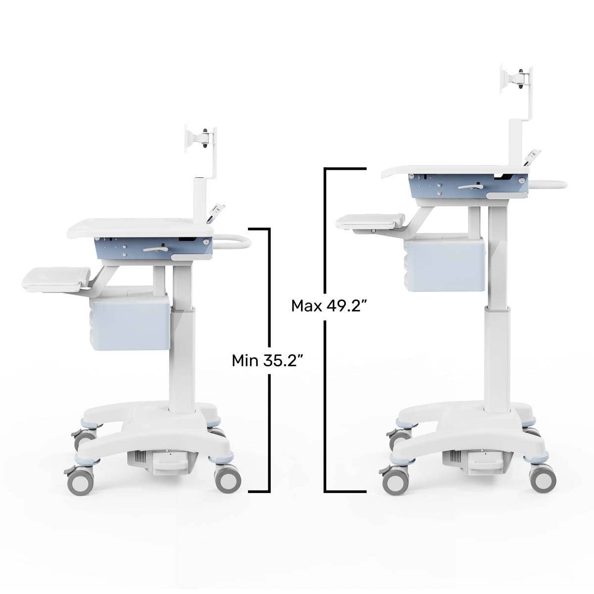 Luxor Vital Power Deluxe Mobile Workstation Cart, Freestanding