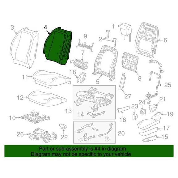 GM 20811506 Pad Asm-D/Seat Bk Cush