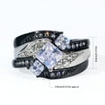 thumbnail image 5 of Women's Wedding Ring Sets Black Gold Plated Three Stone 1.5CT Square AAA CZ Ring for Women, 5 of 7