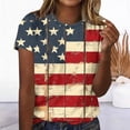 thumbnail image 4 of Thousandth 250th Anniversary USA Tops for Women Casual Vintage Print Summer Patriotic Blouses Short Sleeve 4th of July Tees Crew Neck Independence Day Shirts, 4 of 5