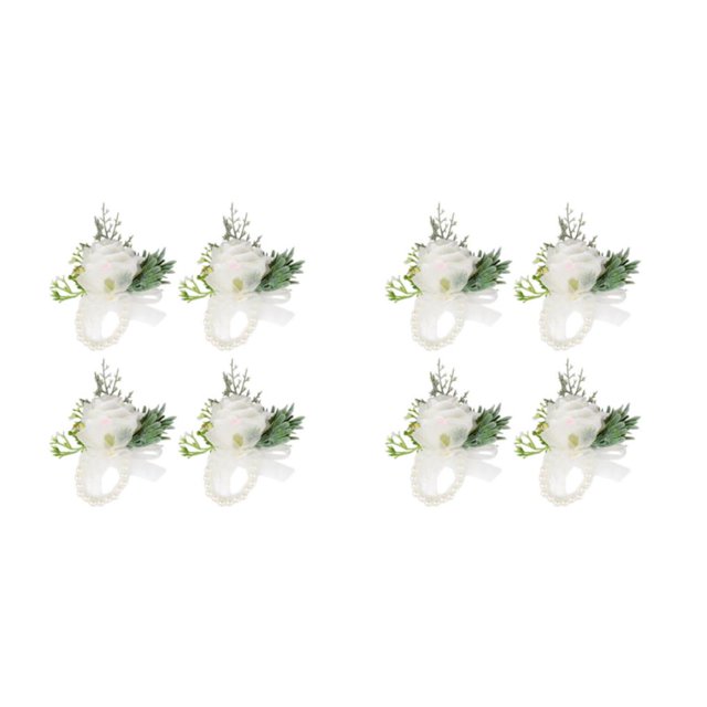 Qarigey Ramo de novia de flores artificiales ABS, de flores artificiales exquisita y realista, novia de boda, fácil de llevar leche blanca Muñeca flor 2Conjunto