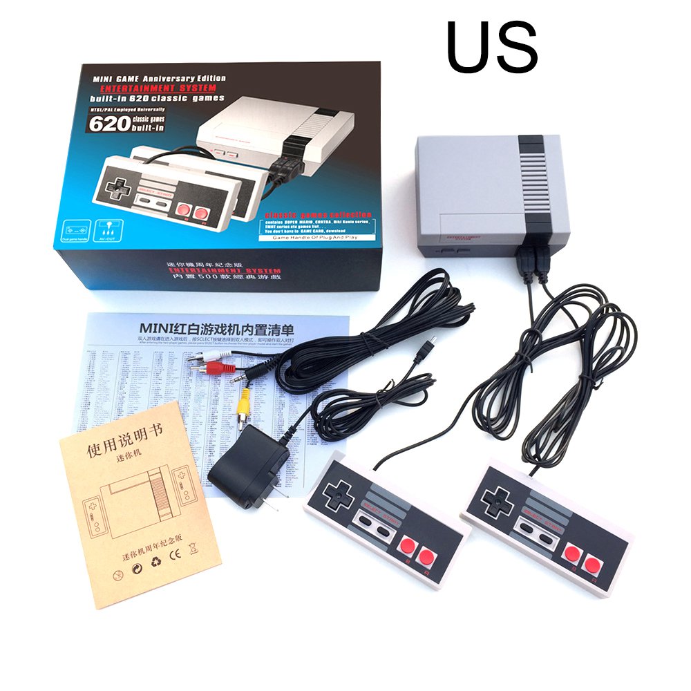 BIlinli Mini Sistema de Entretenimiento de Consola de Juegos de TV Retro cl/ásico Incorporado 620 Juegos