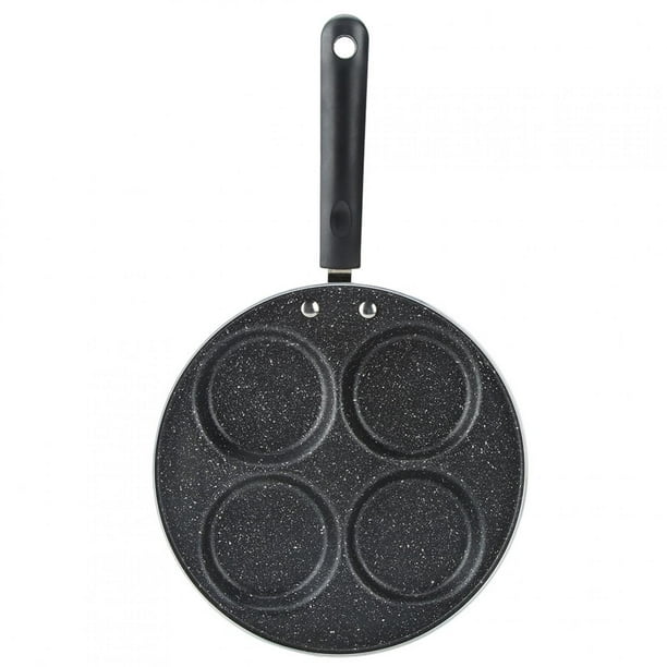 Sartén antiadherente de 4 agujeros para cocina casera, ideal para freír huevos, 4 agujeros redondos de 24 cm.