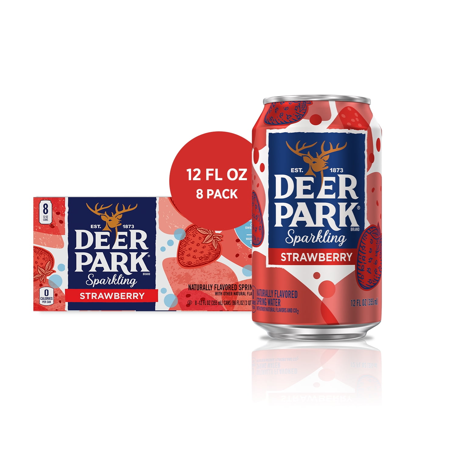 Deer Park Sparkling Water, Strawberry , 12 oz. Cans (8 Count) Walmart