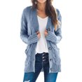 thumbnail image 1 of Mialoley Women Casual Knit Cardigan Solid Color Button Closure Long Sleeve Coat Sweater with Pocket, 1 of 9