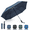 Navy Blue, variant on 54 Inch Large Golf Umbrella, Automatic Square 3 Folding Windproof Compact Travel Rain Umbrella