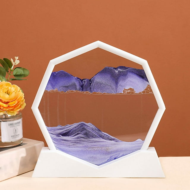 SSZMDLB under $5 Flowing Sand Art, Octagonal Hourglass Painting Decor, Rotating Sand Artwork for Home Office Desktop Decor, Mesmerizing Sand Flow Design