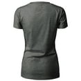thumbnail image 3 of H2H Women Casual Slim Fit T-Shirt Top Short Sleeve Cotton Basic Designed CHARCOAL US S/Asia M (CWTTS244), 3 of 6
