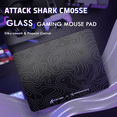 thumbnail image 4 of ATTACK SHARK CM05 SE Tempered Glass Mouse Pad, 16.1''×12.2'' Large Hard Gaming Mouse Pad, Nano-Etched Surface, 9H Anti-Scratch, Anti-Slip Base, Black Contours, 4 of 10