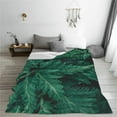 thumbnail image 5 of Honeii Green Leave Fern Print Fleece Blanket - Throw Blanket for Bed, Sofa, Couch, Camping, and Travel , Microplush Ultra Soft Warm Blanket-40"x30", 5 of 7