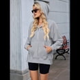 thumbnail image 4 of Sudadera de Algodón con Forro y Media Cremallera para Mujer, Cálida, de Invierno, con Bolsillo para el Pulgar Gris S, 4 of 10