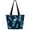 Pineapple Dark Blue, variant on HAWEE Tote Bag with Zipper for Women with Bottle Pockets Heavy Duty Casual Anti-water Cloth Shoulder Handbag PVC Padded, Green Pineapple