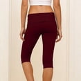 thumbnail image 4 of Women's Fold Over Capri Leggings, Sexy Low Rise Stretch Athletic Cropped Pants Lounge Yoga Bottoms, 4 of 6