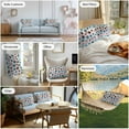 thumbnail image 6 of Waterproof Throw Pillow Covers Set of 2, 20x12 Inch Pink Blue Paw Print Decorative Pillowcases Outdoor Pillow Slip Cushion Covers Set for Couch Tent Vintage Farmhouse Rustic Wooden Grain, 6 of 7