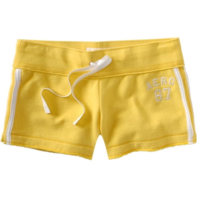 Aeropostale Womens Aero 87 Terrycloth Casual Mini Shorts, Amarillo, Grande