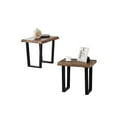 thumbnail image 3 of IFDC - Set of 1 Coffee Table and 2 Side Tables, Metal Legs, Brown Wood Pattern, 3 of 6
