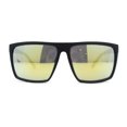 thumbnail image 3 of Kush Mens Oversized Flat Top Color Mirror Matte Plastic Rectangle Sunglasses Yellow Logo - Yellow Mirror, 3 of 4