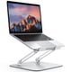 thumbnail image 1 of Soporte para portátil OMOTON ergonómico de metal ajustable plateado, 1 of 9