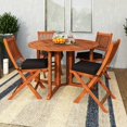 thumbnail image 2 of CorLiving Miramar White Washed Wood Outdoor Folding Dining 5pc Set, 2 of 5