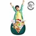 thumbnail image 3 of Teal Storage Toy Bag Chair, Whimsical Modern Style Berry Christmas Pattern Hand Drawn Rustic Traditional, Stuffed Animal Organizer Washable Bag, Large Size, Teal Ruby Vermilion, by Ambesonne, 3 of 3