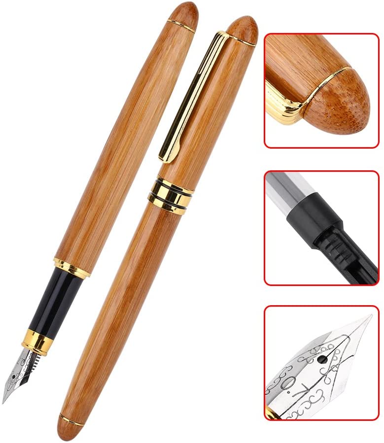 1pc Calligraphy Art Fountain Pen Handcrafted Bamboo ChiselPointed Nib