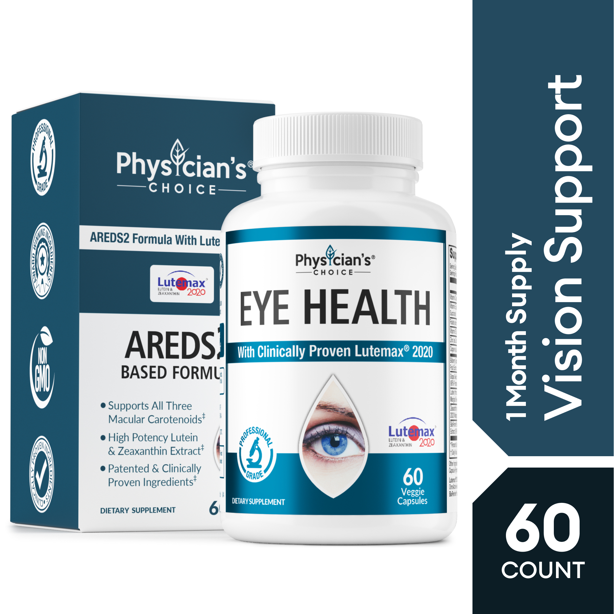Physician's Choice Eye Health Areds2 Based Formula, 60 Veggie Capsules