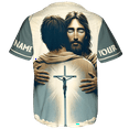 thumbnail image 3 of Lotusprinthandmade Personalized Name God In His Embrace I Find Grace Jesus Baseball Jersey XS-5XL Multicolor, 3 of 5