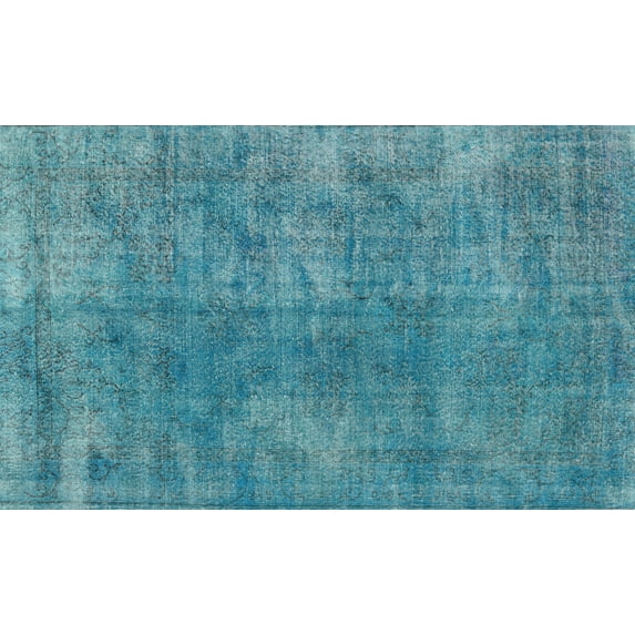 Ahgly Company Machine Washable Indoor Rectangle Traditional DarkCyan Green Area Rugs, 6' x 9'
