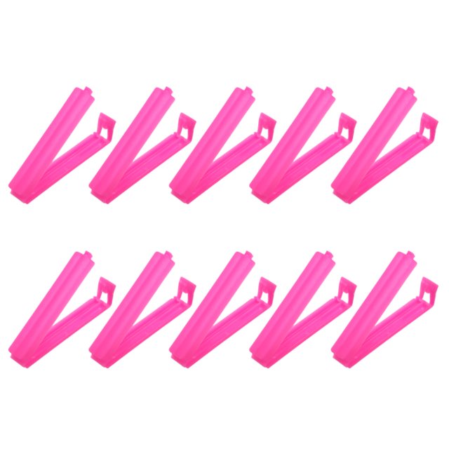 Clips de sellado de 3.5 pulgadas, paquete de 10, sellador de bolsas de plástico reutilizable para almacenamiento de alimentos, rojo rosa