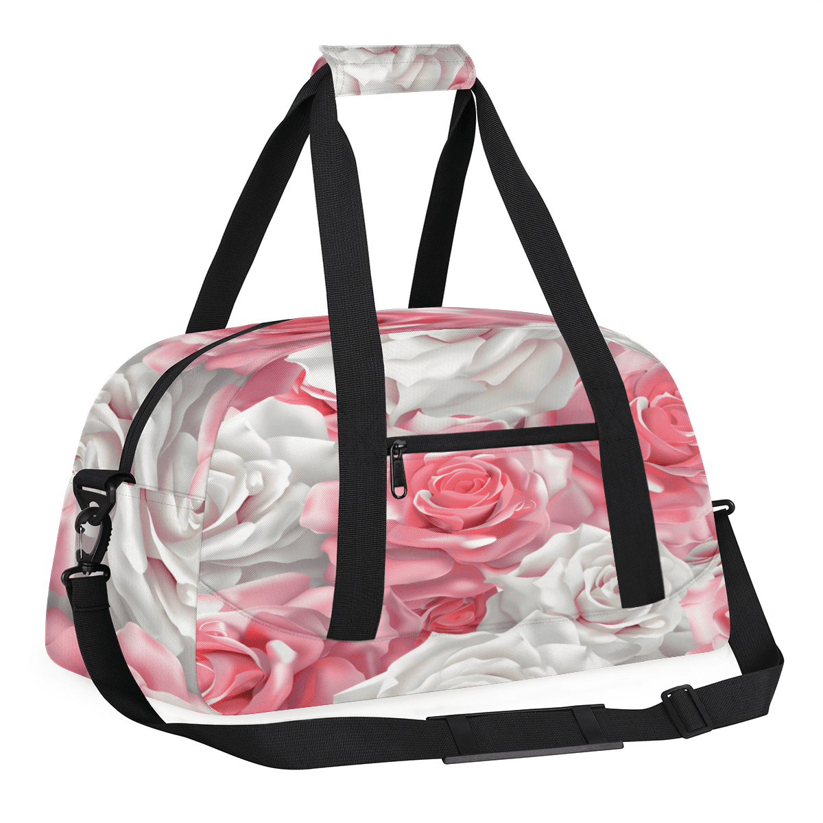 Herdesigns Rose Floral Sports Duffle Bag for Women & Men, Gym Bag Dance Bag Overnight Bag Carry On Weekender Travel Bag