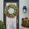 thumbnail image 1 of Corona de flores artificiales LWITHSZG, corona floral morada, amarilla y blanca, corona de primavera y verano, corona para puerta de entrada, para decoración de hogar, fiesta, festival, boda, 1 of 5