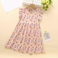thumbnail image 4 of Big Girls Summer Dress Floral Swing Dresses Flutter Sleeveless Cotton Crewneck Midi Dress Casual Cute Clothes, Pink, 12 Years, 4 of 6