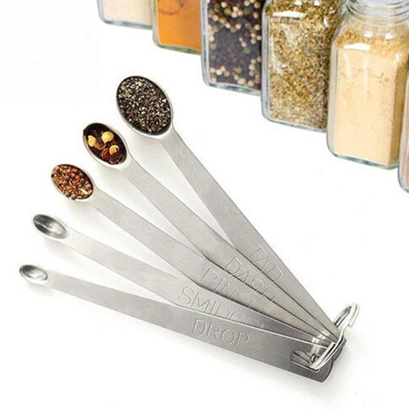 KRONDO Stainless Steel Measuring Spoons 5 Piece Stackable Set,Measuring Set Measuring Spoon Set for Dry or Liquid Ingredients