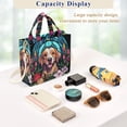 thumbnail image 4 of Dog Flowers Church Window Corduroy Tote Bag Handbag Large Messenger Bag Shoulder Crossbody Zipper Bag Purse, 4 of 8
