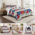 thumbnail image 6 of Queen Quilt Set 90''x96'', 4th of July Lightweight Summer Bedspread Coverlet Set with 2 Pillow Shams, Blue Red Stars Independence Day Rustic Breathable All Season Quilt Bedding for Bedroom/Guest Room, 6 of 9