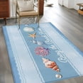 thumbnail image 2 of Coastal Blue Striped Area Rugs 2.7'x5', Washable Small Throw Rugs for Kitchen Bedroom, Ocean Sea Summer Starfish Coral Shells Indoor Outdoor Rug Non-Slip Low Pile Carpet Runner Reversible Floor Mats, 2 of 8