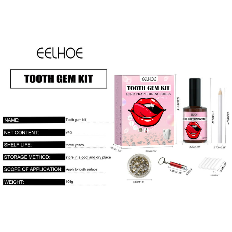 Tooth Gem Kit, Tooth Crystal Set with Light and Glue,Fashionable