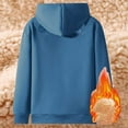 thumbnail image 4 of Bibifish Mens Womens Zip Up Hoodie Tops Solid Color Full Zip Fleece Lined Sweatshirts Warm Cozy Unisex Winter Jackets With Side Pockets, 4 of 7