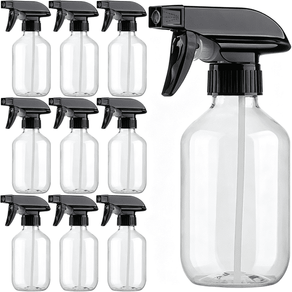 ACDANC 10 Packs Spray Bottle,10 Oz/300Ml Fine Mist Water Spray Bottles, Plastic Refillable Containers with Adjustable Nozzle for Hair, Pets, Plants, Cleaning