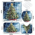 thumbnail image 4 of Winter Colorful Christmas Tree Shower Curtain Sets for Bathroom, Art Deco Shower Curtain Sets with Hooks, Realism Rustic Floral Light Bathroom Accessories Sets with Bath Mat Sets, 4 of 6