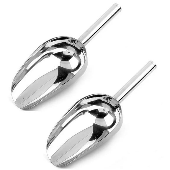 2 Pcs Dog Food Scoop Stainless Steel Feed Scooper for Home Pet Food (1 1/2 cup, 12-Ounce)