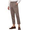 thumbnail image 4 of INSPIRE CHIC Plaid Pants for Men's Flat Front Contrasting Colors Irregular Pattern Trousers 38 Brown, 4 of 5