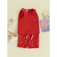 thumbnail image 3 of CIYCuIT Toddler Baby Boys Summer Outfits Sleeveless Crew Neck Tank Tops + Stars Print Shorts 2Pcs 6M 12M 18M 24M 3T Infant Casual Short Pants Sets for Daily Vacation, 3 of 9
