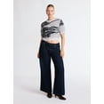 thumbnail image 3 of Scoop Women's and Women’s Plus Fluffy Sweater with Short Sleeves, Lightweight, Sizes XS-4X, 3 of 7