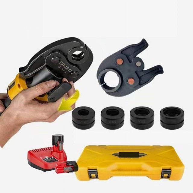 Pince Hydraulique Portable Mini Pince à Crêper Électrique Outil de Câble d'Alimentation en Cuivre et Aluminium Réinitialisation Automatique, Matériau Durable