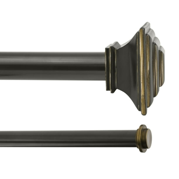 Kenney Mission 1 Premium Decorative Window Double Curtain Rod 66 120 Oil Rubbed Bronze Walmart Com Walmart Com