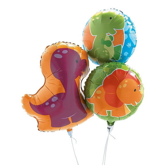 Little Dino Mylar Balloons (3Pc) - Party Decor - 3 Pieces