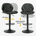 thumbnail image 3 of FIRAVOE Adjustable Swivel Counter Height Bar Stools with Back for Kitchen Island, Black, Set of 4, 3 of 8