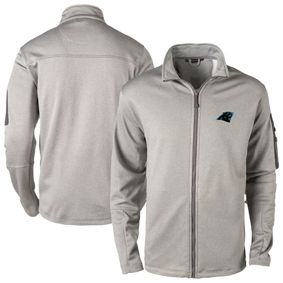 Men's Dunbrooke Heather Gray Carolina Panthers Full-Zip Fleece Jacket